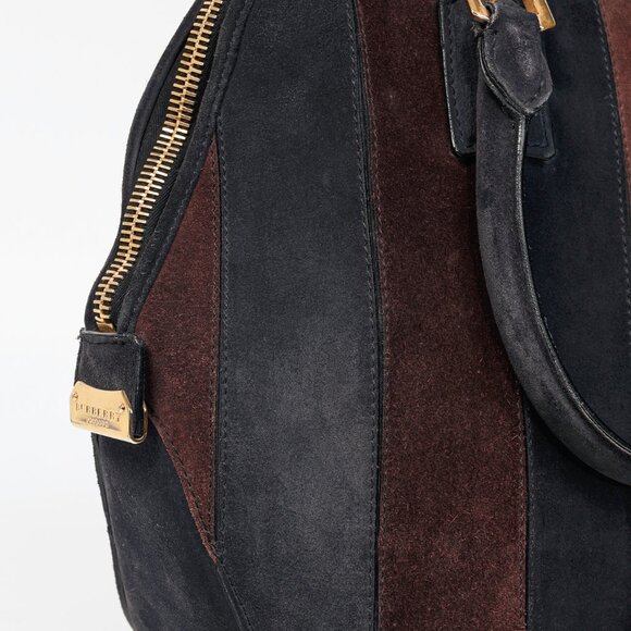Burberry Prorsum Orchard Black Currant and Plum Suede Stripes Bag - Picture 7 of 16